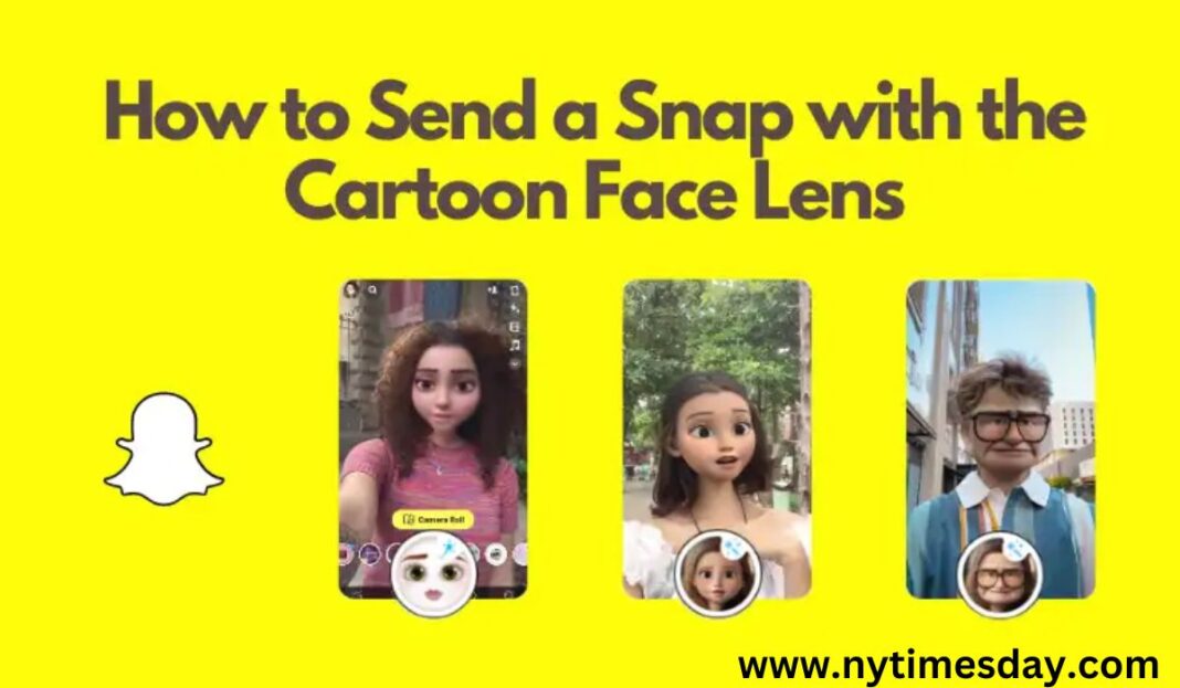 send a snap with the cartoon face lens