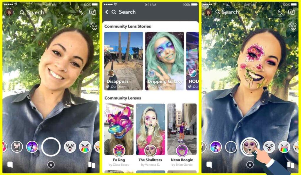 How to send a snap using the Cartoon Face Lens