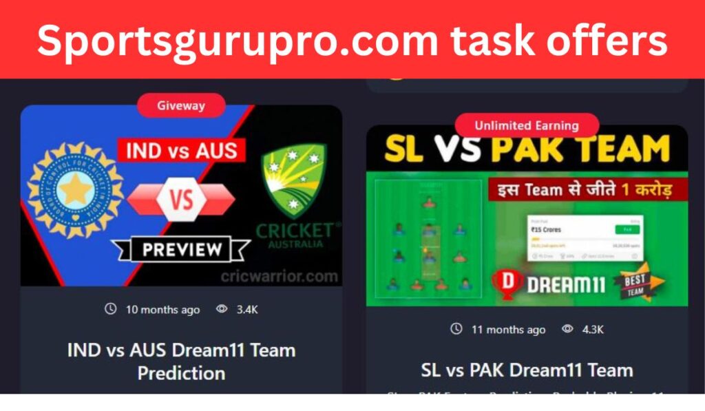Sportsgurupro.com task offers tasks to complete